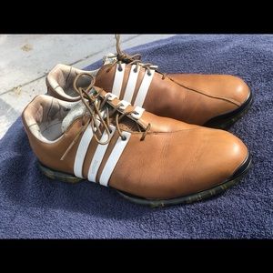 Adidas Adipure Leather Golf Shoes Size 11 Tan
